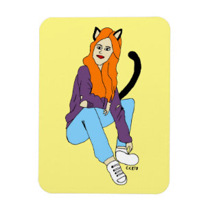 キャットガール磁石 マグネット