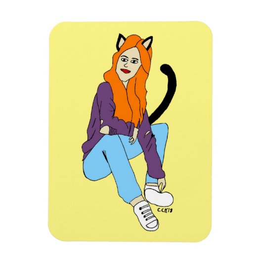 キャットガール磁石 マグネット (縦)