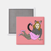 キャットガール磁石 マグネット (正面/裏面)