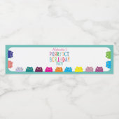 キャットガール誕生日パーティー ペットボトルラベル (シングルラベル)