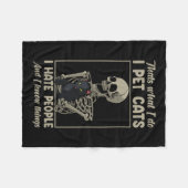 キャットキッチンラバーグンピースカル子猫ペットオーナー フリースブランケット (正面(横))