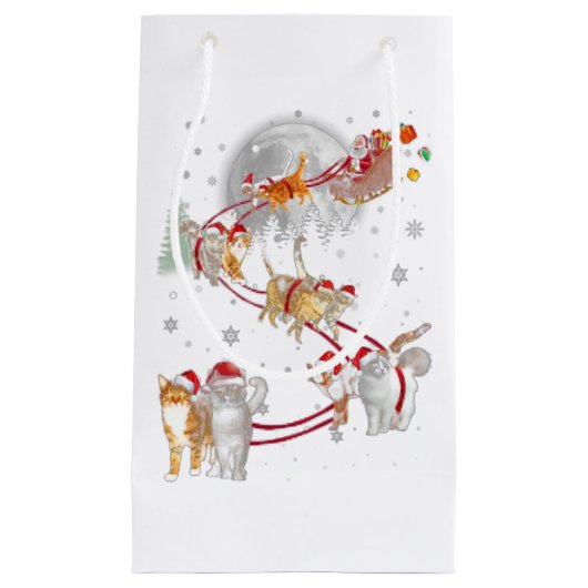 キャットキットスリーのクリスマスデコレーションクリスマス雪S スモールペーパーバッグ (正面)