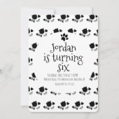 キャットキットペットポー白黒バースデーパーティー 招待状 (正面)