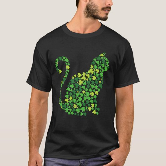 キャットキットラッキーシャムロッククローバーSt patricks day Tシャツ (正面)