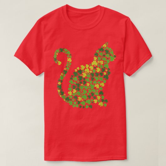 キャットキットラッキーシャムロッククローバーSt patricks day Tシャツ (デザイン正面)