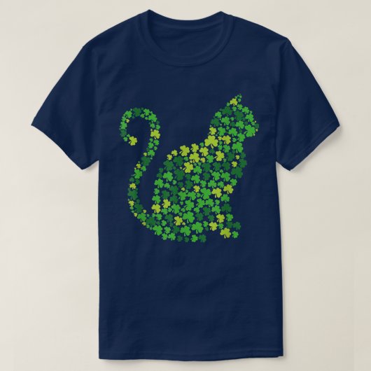 キャットキットラッキーシャムロッククローバーSt patricks dayT Tシャツ (デザイン正面)