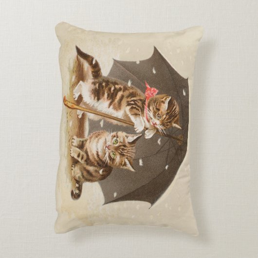 キャットキットン子猫アンティークヴィンテージかわいらしかわいい アクセントクッション (裏面(縦))