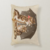 キャットキットン子猫アンティークヴィンテージかわいらしかわいい アクセントクッション (正面(垂直))