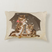 キャットキットン子猫アンティークヴィンテージかわいらしかわいい アクセントクッション (裏面)