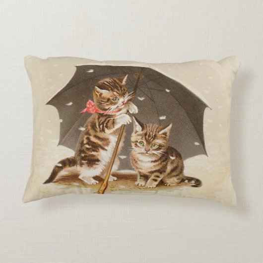 キャットキットン子猫アンティークヴィンテージかわいらしかわいい アクセントクッション (裏面)