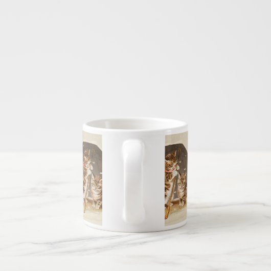 キャットキットン子猫アンティークヴィンテージかわいらしかわいい エスプレッソカップ (裏面)