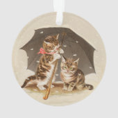 キャットキットン子猫アンティークヴィンテージかわいらしかわいい オーナメント (裏面)