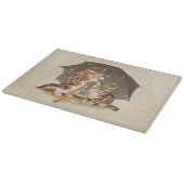 キャットキットン子猫アンティークヴィンテージかわいらしかわいい カッティングボード (角)