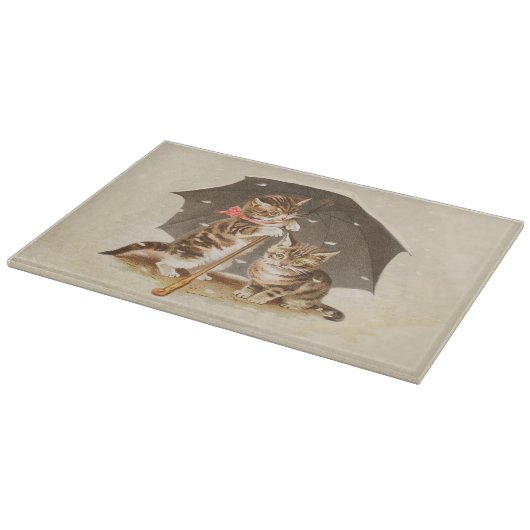 キャットキットン子猫アンティークヴィンテージかわいらしかわいい カッティングボード (角)