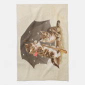 キャットキットン子猫アンティークヴィンテージかわいらしかわいい キッチンタオル (縦)