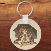 キャットキットン子猫アンティークヴィンテージかわいらしかわいい キーホルダー (正面)