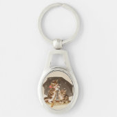 キャットキットン子猫アンティークヴィンテージかわいらしかわいい キーホルダー (正面)