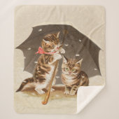 キャットキットン子猫アンティークヴィンテージかわいらしかわいい シェルパブランケット (正面)