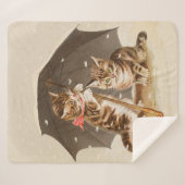 キャットキットン子猫アンティークヴィンテージかわいらしかわいい シェルパブランケット (正面(横))