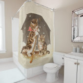 キャットキットン子猫アンティークヴィンテージかわいらしかわいい シャワーカーテン (インサイチュ)