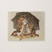 キャットキットン子猫アンティークヴィンテージかわいらしかわいい ジグソーパズル (横)