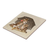 キャットキットン子猫アンティークヴィンテージかわいらしかわいい タイル (側面)