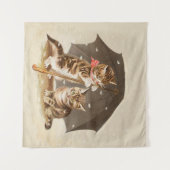 キャットキットン子猫アンティークヴィンテージかわいらしかわいい タペストリー (正面(横))