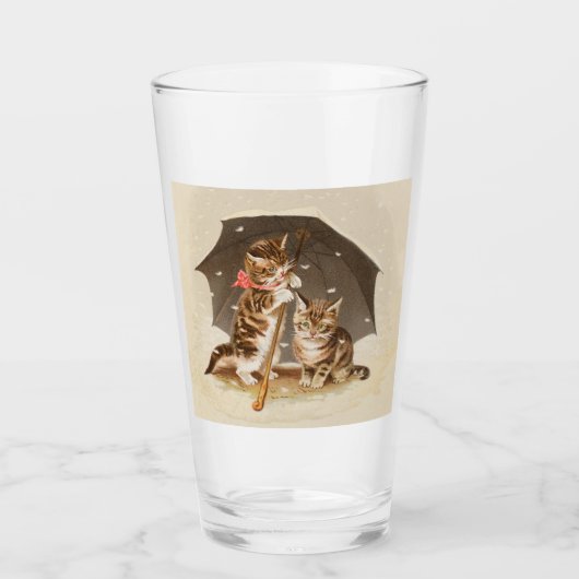キャットキットン子猫アンティークヴィンテージかわいらしかわいい タンブラーグラス (正面)