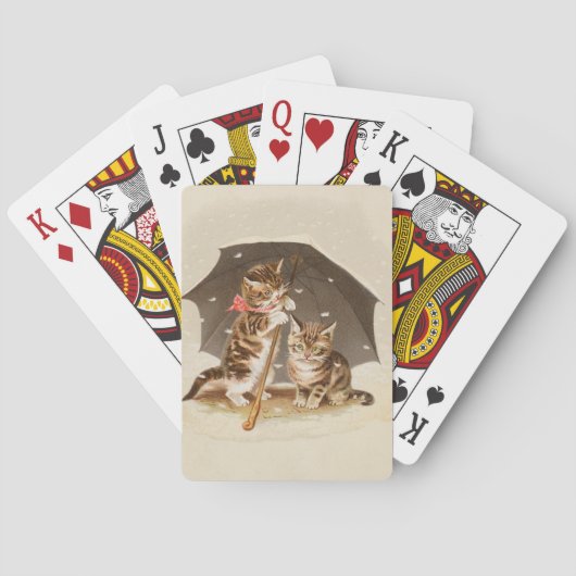 キャットキットン子猫アンティークヴィンテージかわいらしかわいい トランプ (裏面)