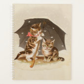 キャットキットン子猫アンティークヴィンテージかわいらしかわいい プランナー手帳 (正面)