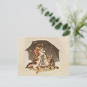 キャットキットン子猫アンティークヴィンテージかわいらしかわいい ポストカード (スタンド正面)