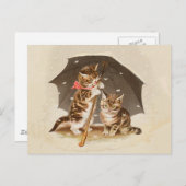 キャットキットン子猫アンティークヴィンテージかわいらしかわいい ポストカード (正面/裏面)