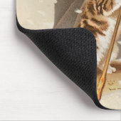 キャットキットン子猫アンティークヴィンテージかわいらしかわいい マウスパッド (コーナー)