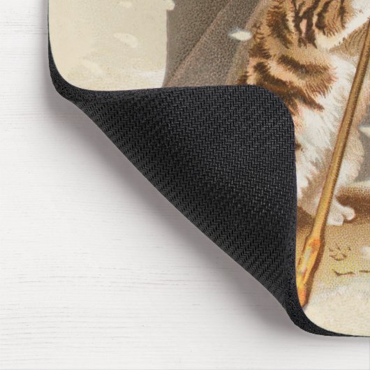 キャットキットン子猫アンティークヴィンテージかわいらしかわいい マウスパッド (コーナー)