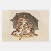 キャットキットン子猫アンティークヴィンテージかわいらしかわいい ラッピングペーパーシート (正面)