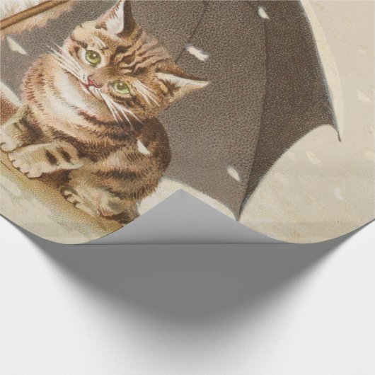 キャットキットン子猫アンティークヴィンテージかわいらしかわいい ラッピングペーパー (角)