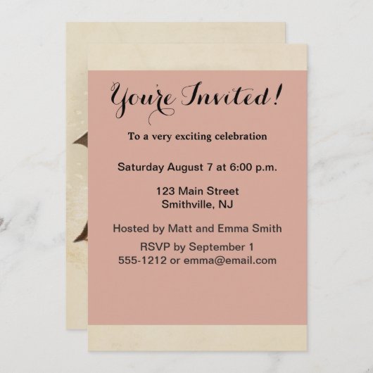 キャットキットン子猫アンティークヴィンテージかわいらしかわいい 招待状 (正面/裏面)