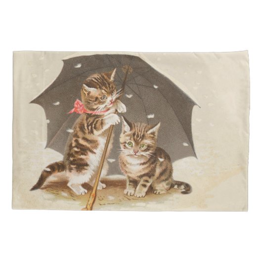 キャットキットン子猫アンティークヴィンテージかわいらしかわいい 枕カバー (裏面)