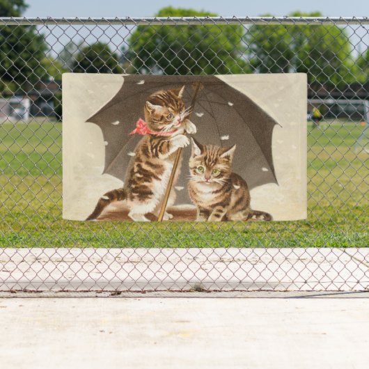 キャットキットン子猫アンティークヴィンテージかわいらしかわいい 横断幕 (インサイチュ)