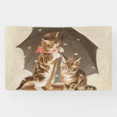 キャットキットン子猫アンティークヴィンテージかわいらしかわいい 横断幕 (横)