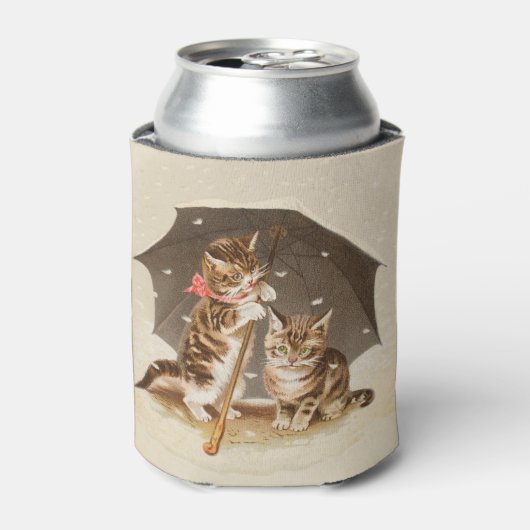 キャットキットン子猫アンティークヴィンテージかわいらしかわいい 缶クーラー (缶正面)
