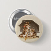 キャットキットン子猫アンティークヴィンテージかわいらしかわいい 缶バッジ (正面&裏面)