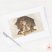 キャットキットン子猫アンティークヴィンテージかわいらしかわいい 長方形シール (封筒)
