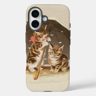 キャットキットン子猫アンティークヴィンテージかわいらしかわいい iPhone 16ケース