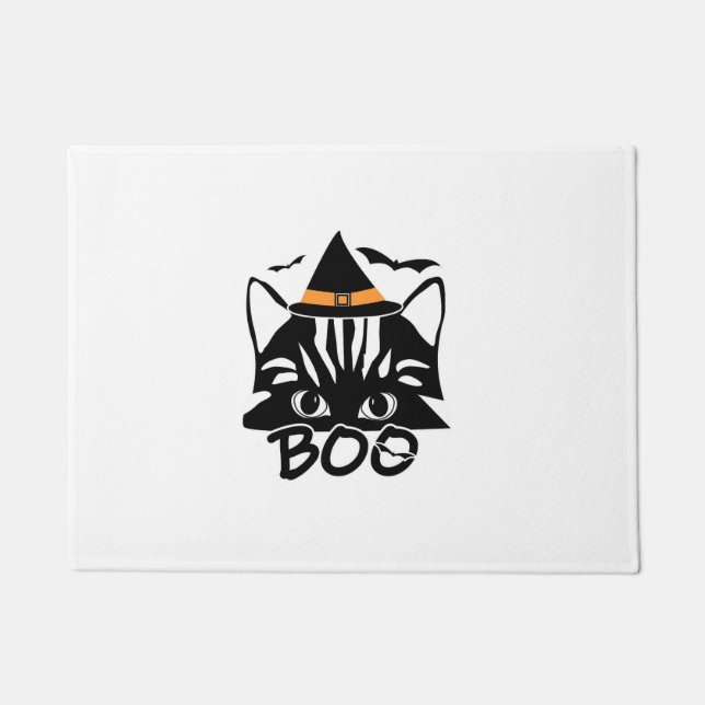 キャットキットン子猫ノベルティ面白いハロウィン不気味ボ ドアマット (正面)