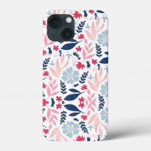 キャットキッドストンロンドンデザインブルーフラワーズ iPhone 13 MINIケース