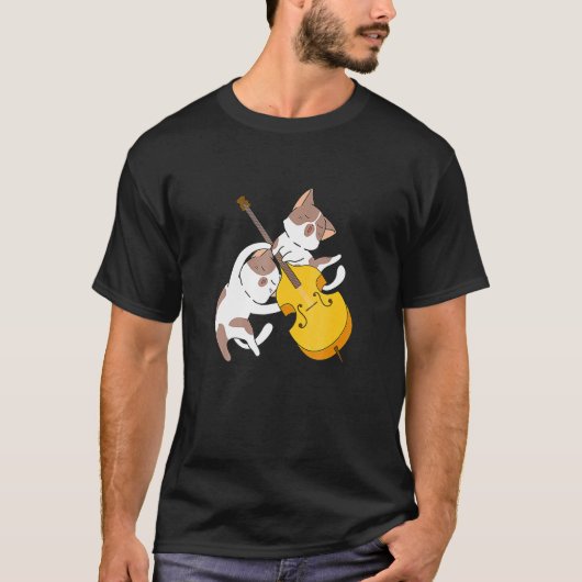 キャットキッ遊テズチェロ猫好きチェロ奏者Ce Tシャツ (正面)