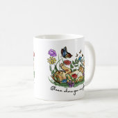 キャットキッ遊トの庭の蝶の花開花 コーヒーマグカップ (正面右)