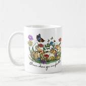 キャットキッ遊トの庭の蝶の花開花 コーヒーマグカップ (左)