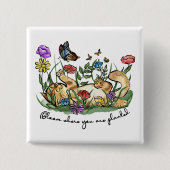 キャットキッ遊トの庭の蝶の花開花 缶バッジ (正面)